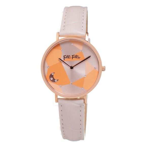 Folli Follie Geometric Watch Rose Gold WF19R016SPG Women Beige Watches